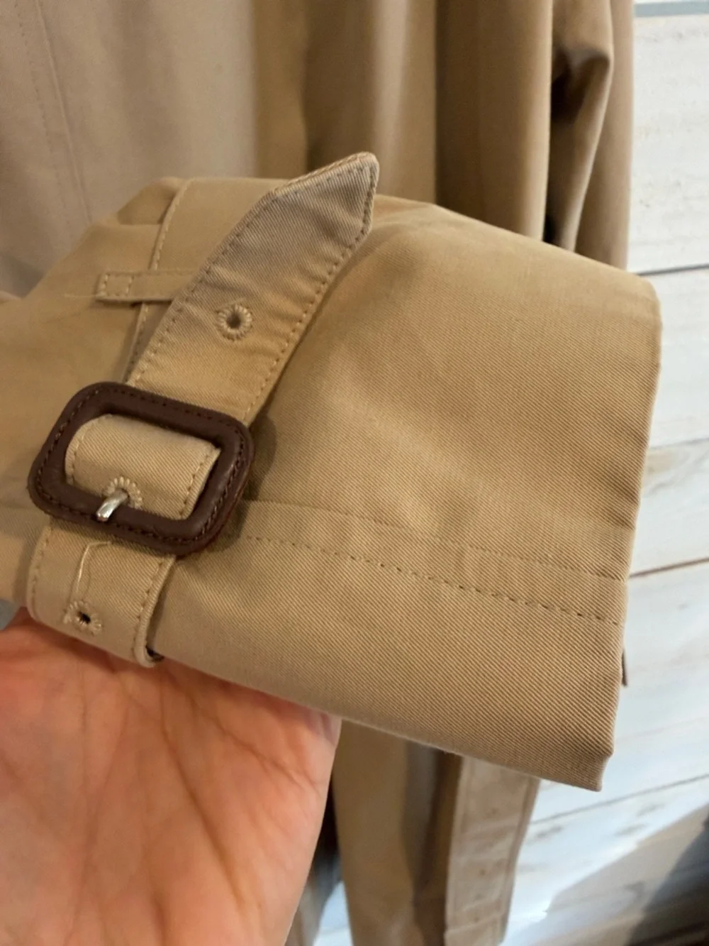 Burberry Tan Double-Breasted Trench Coat - Picture 5 of 9
